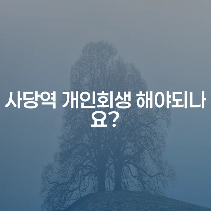 사당역 개인회생 해야되나요?
